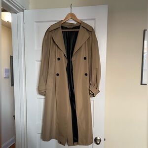 Zara double breasted long trench raincoat